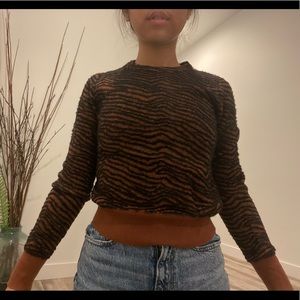 Zara Basic Knit Sweater- Animal Printed